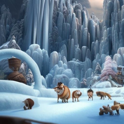 Epic Ice Age Landscape: Digital Matte Painting