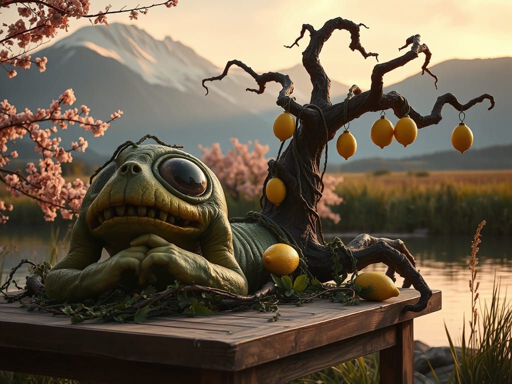 Surreal One Eyed Mutant Omega Mart Monster Amidst Nature's R...