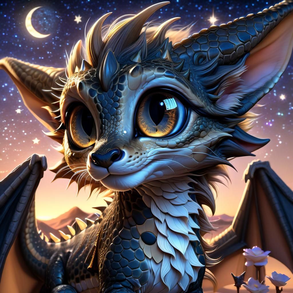 Anime Savannah Dragon Portrait at Dusk