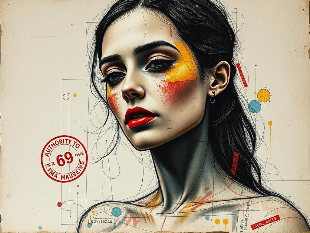 Film Noire Portrait in Neoplastic Style