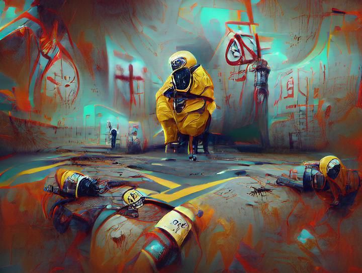 Hazmat Suit in Hell: Radioactive Gothic Concept Art