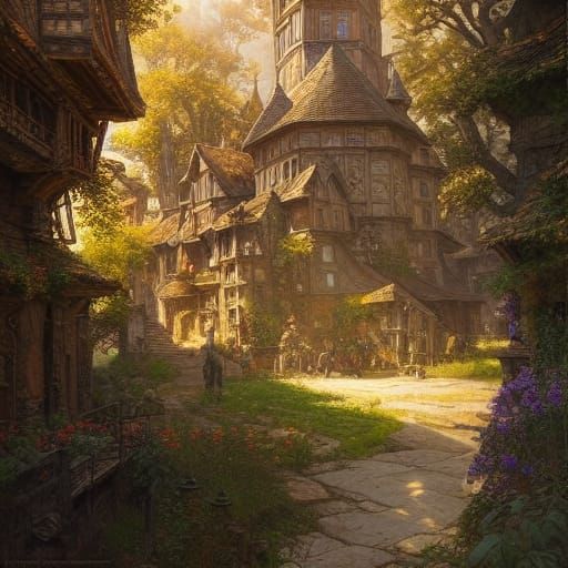 Medieval Tree Village in Renaissance Style