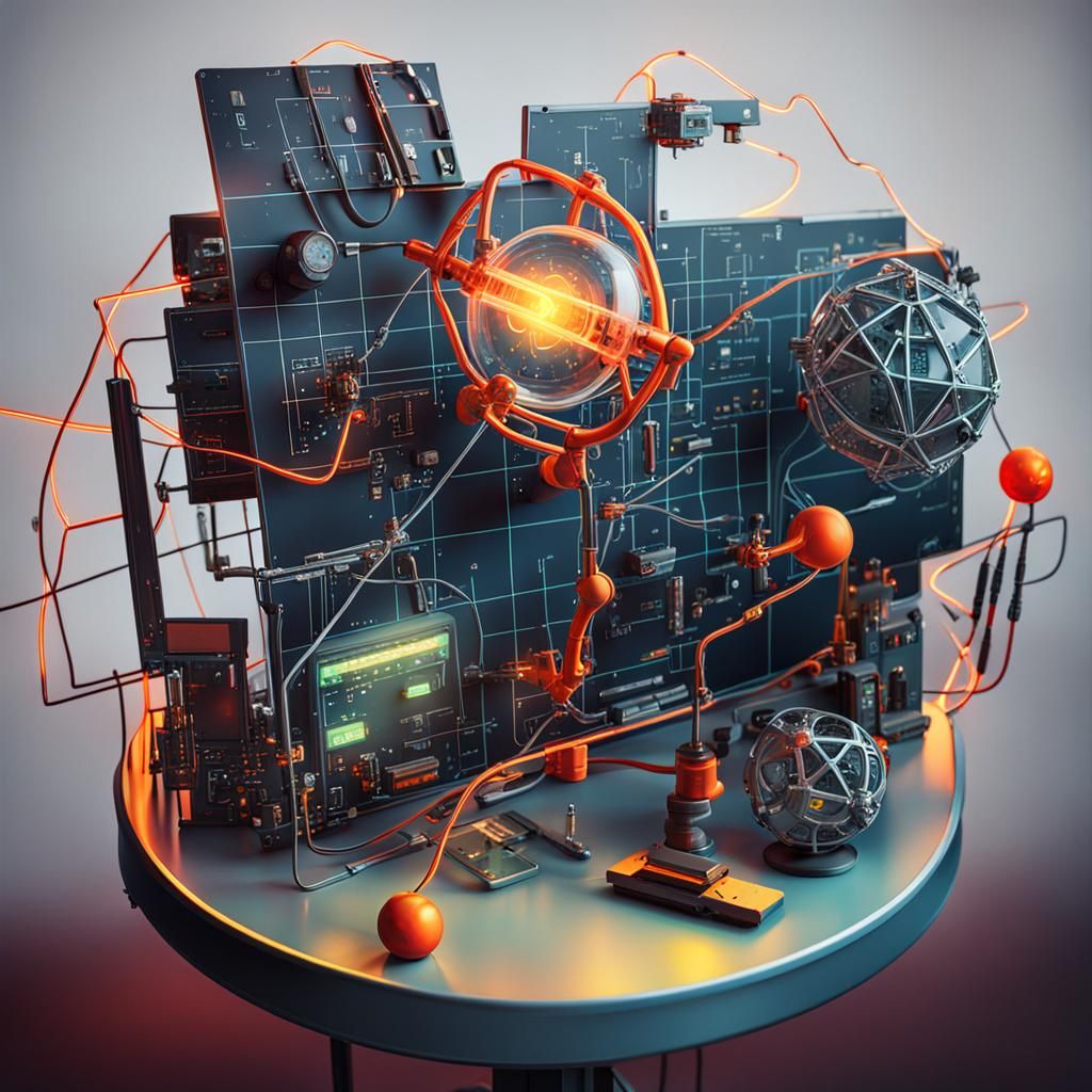 Retro Sci-Fi Time Travel Workbench in 8K