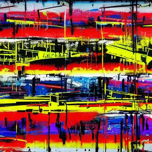 Futuristic Cityscape Lightning Storm in Pop Art Style