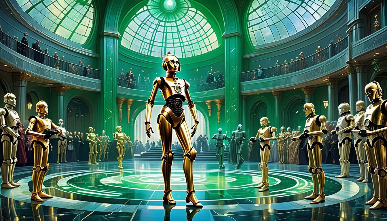 Maria and C-3PO Dancing, Comic Book Art