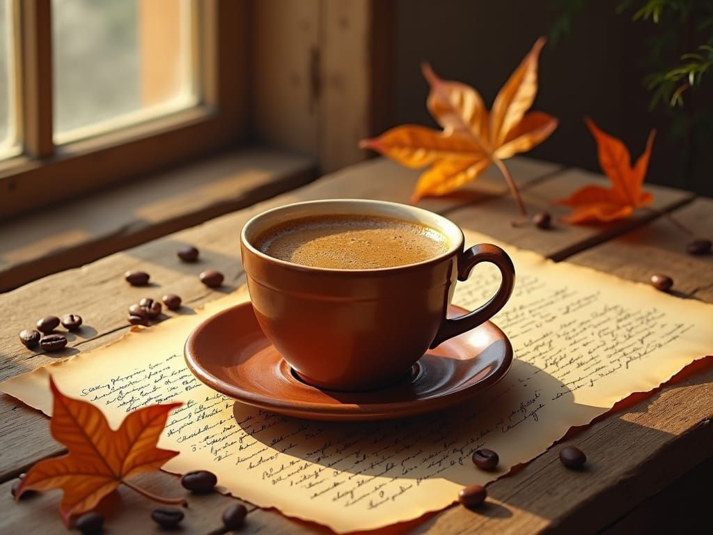 Autumn Coffee Cup in Soft Ethereal Light