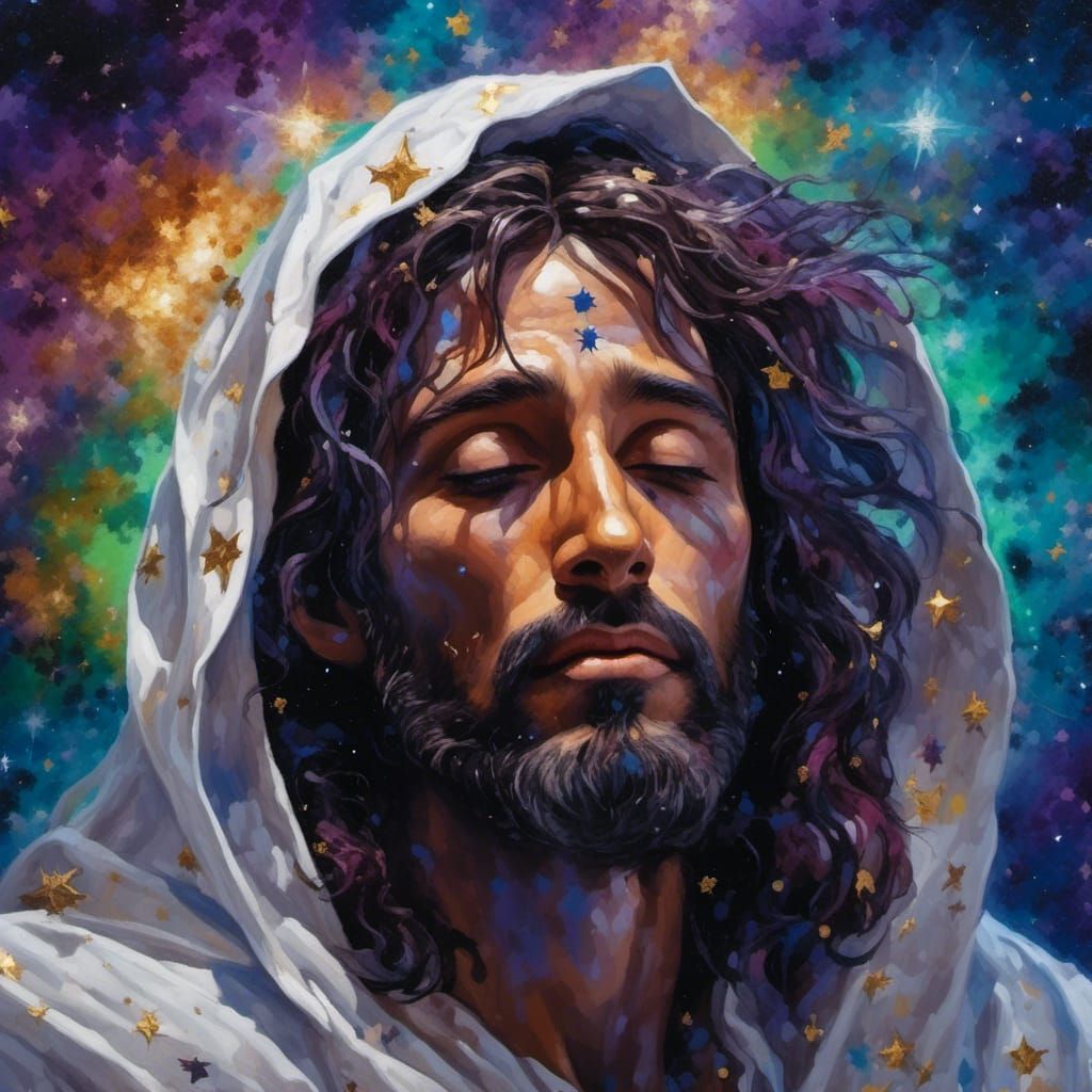 Jesus Contemplates Earth in Deep Color