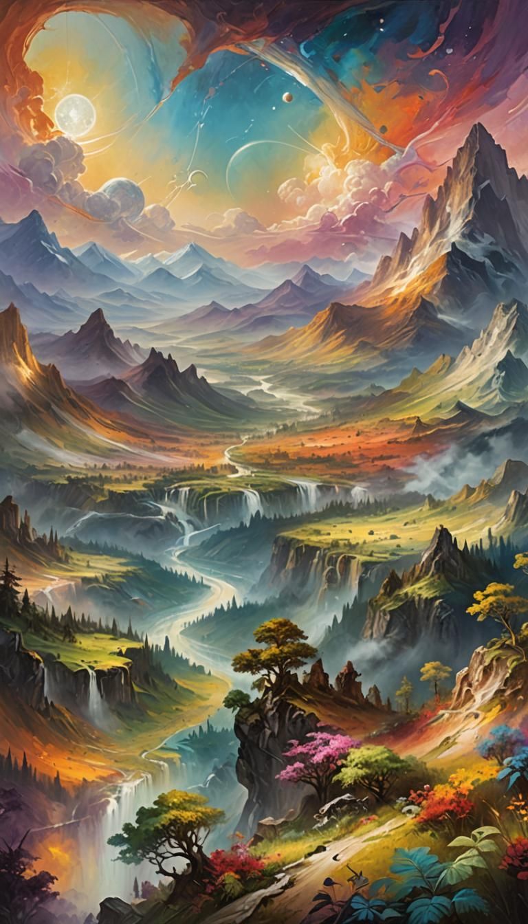 A breathtaking landscape of the planet Venus as seen from a ...