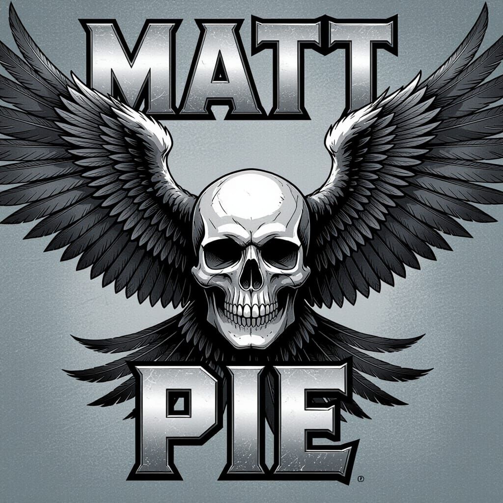 Skull with Eagle Wings in Muted Tones, Comic Style