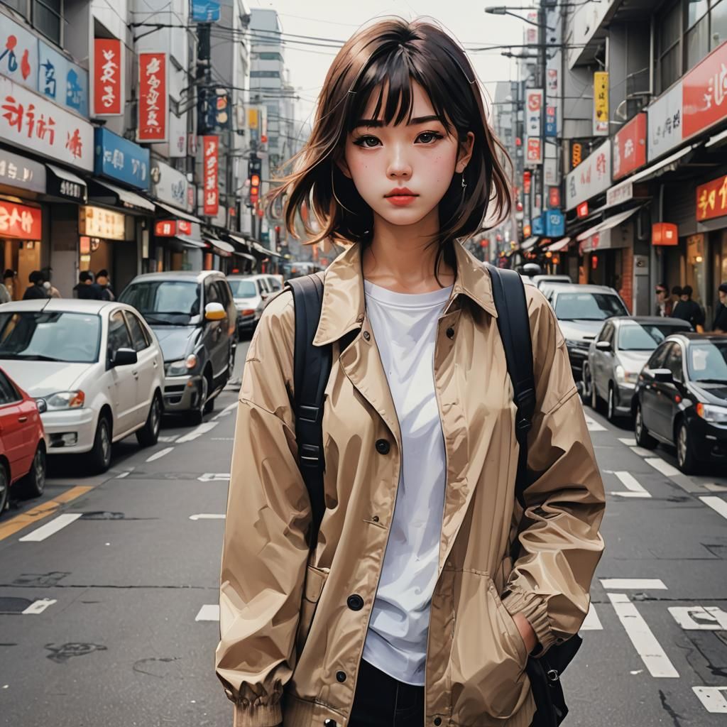 Stunning Japanese Beauty in Urban Ink Art