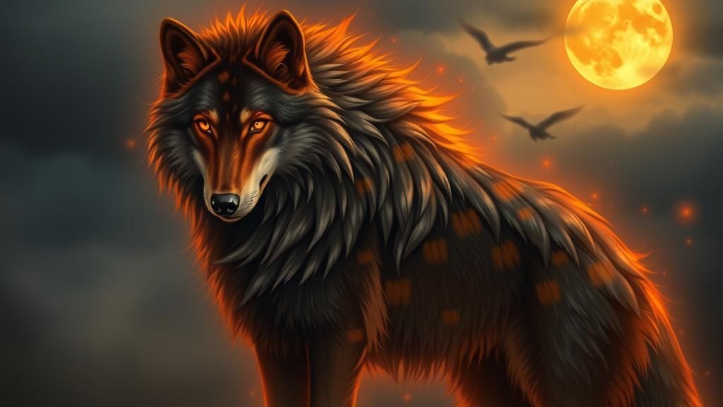 Majestic Spirit Wolf Guardian in Dreamlike Style