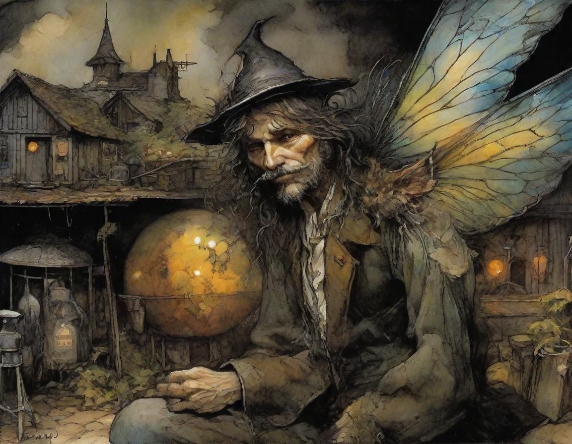 Neon Body Paint Man at Gas Station, Expressionist Comic