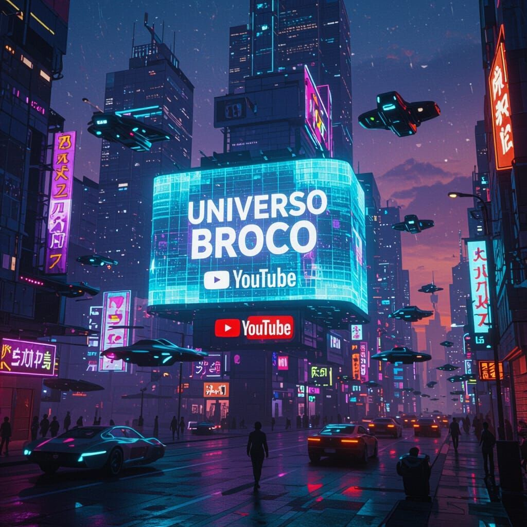 Futuristic Cityscape at Dusk with Neon Lights