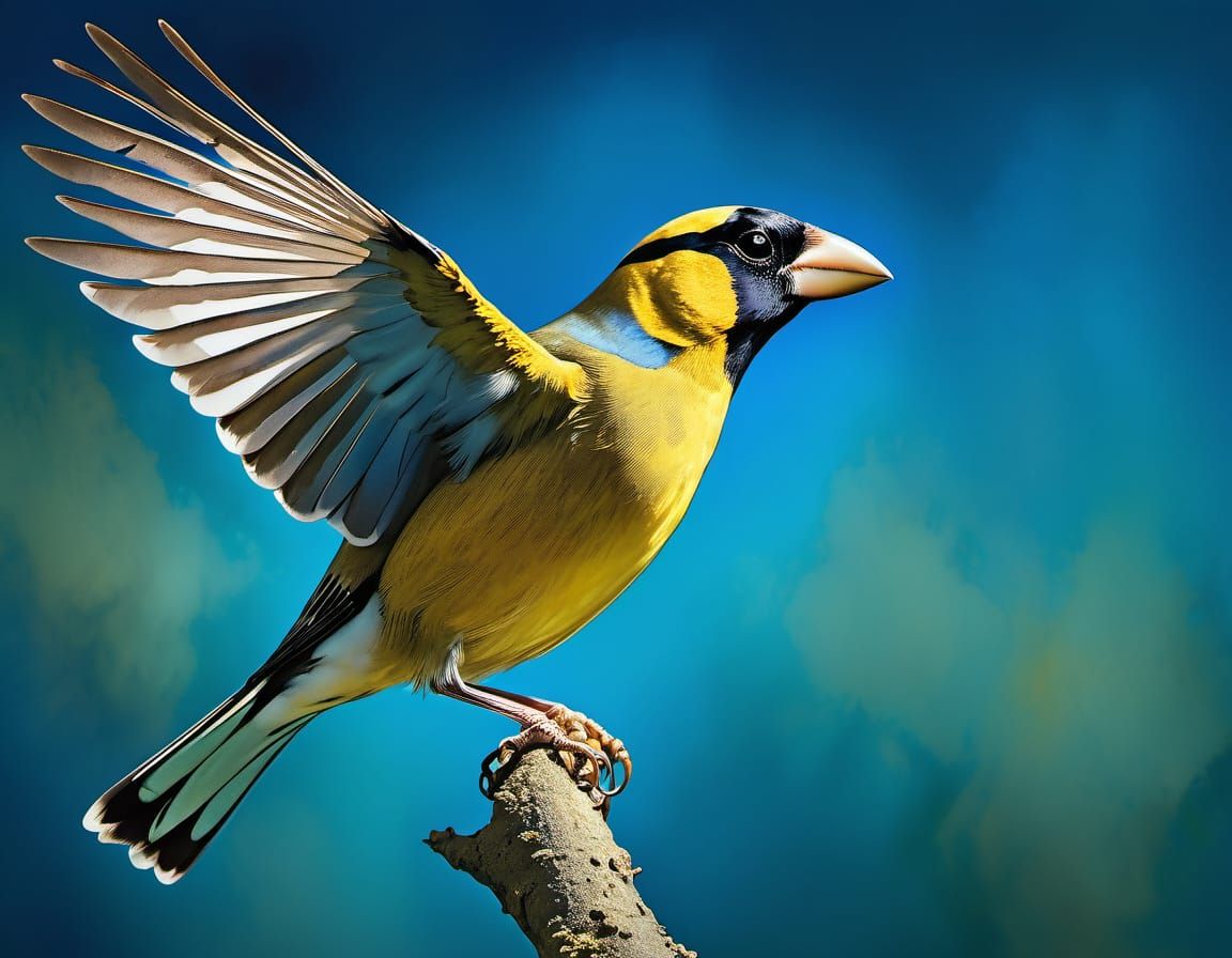 Grosbeak in Ethereal Flight