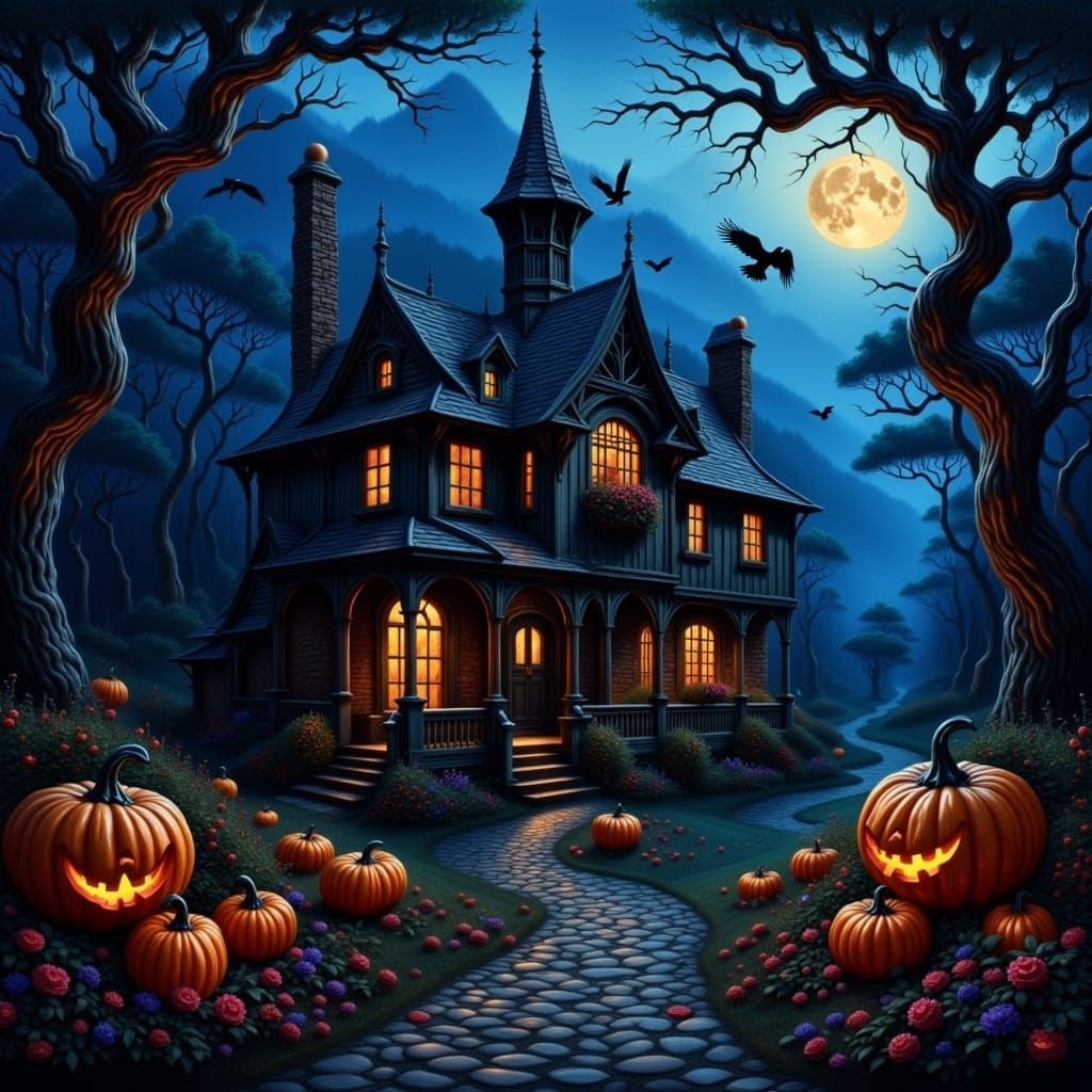 Haunted House in Cotswolds: Thomas Kinkade Style