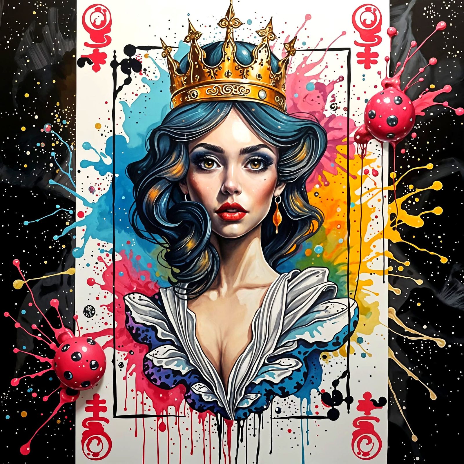 Vibrant, Oozing Abstract Artwork in Gouache