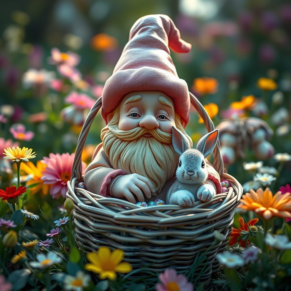 Surreal Pastel Garden Scene in Digital Matte Painting Style