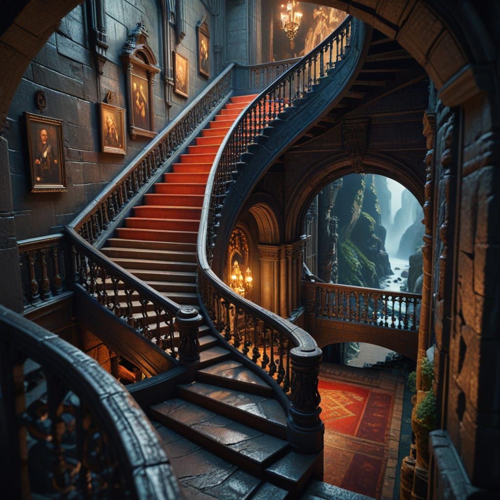 Epic Photorealistic Masterpiece Depicting the Giant's Stairc...