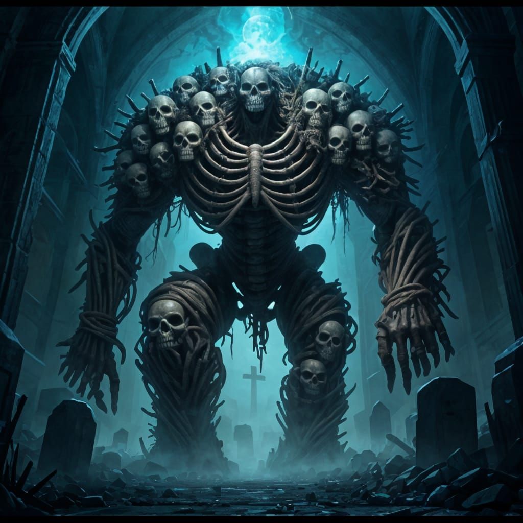 Skeleton Golem Rises from Burial Crypt