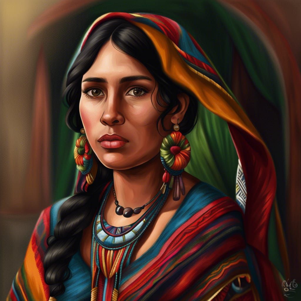 Realistic Portrait of a Guatemalan Woman