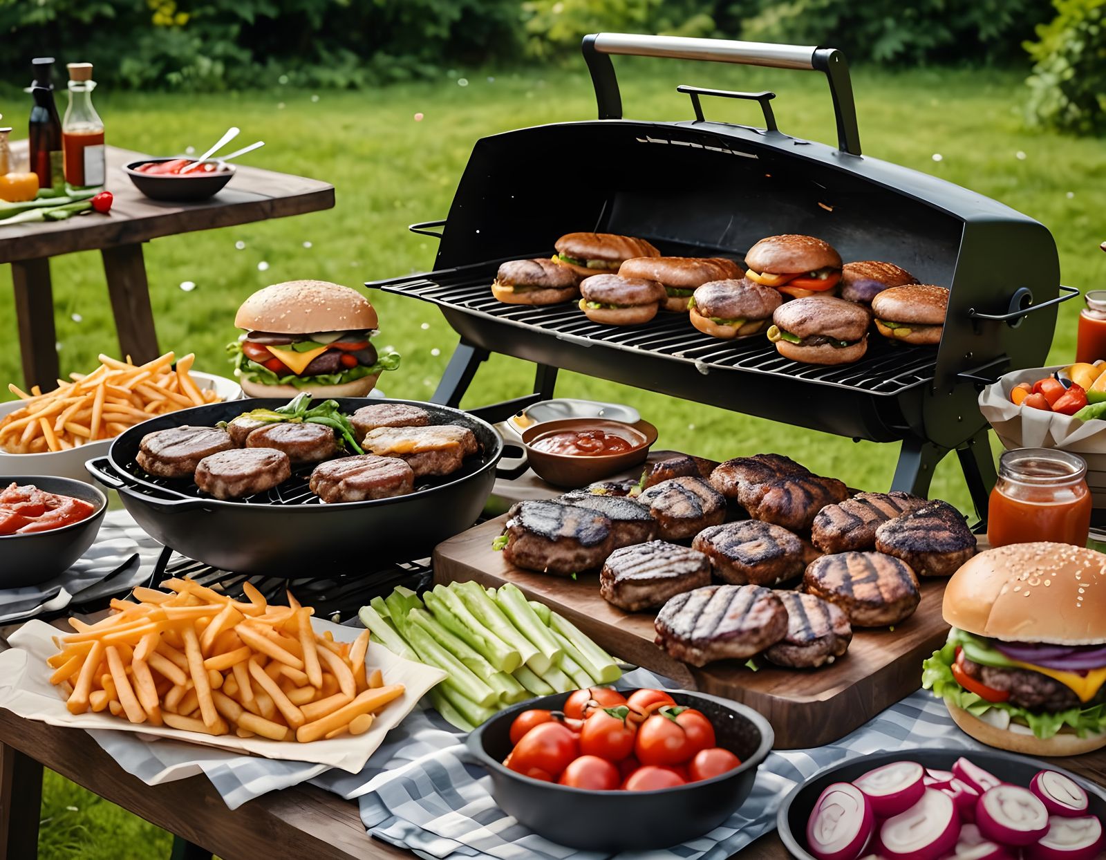 Burger Barbecue Feast: A 4K Professional Photo