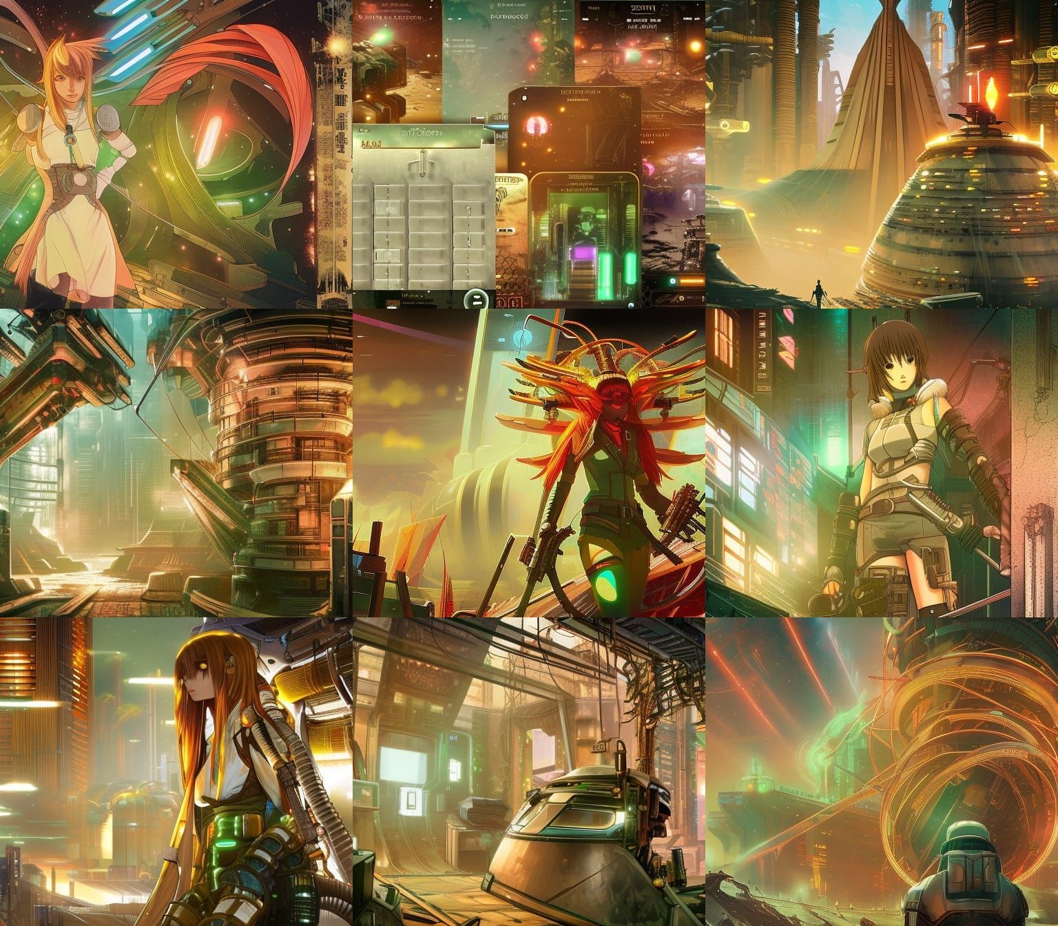 Futuristic Landscape in Aetherpunk Anime Style