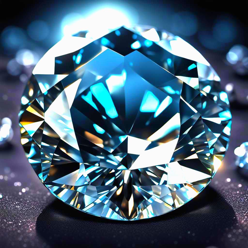 Brilliant Cut Diamond Gemstone Close-Up