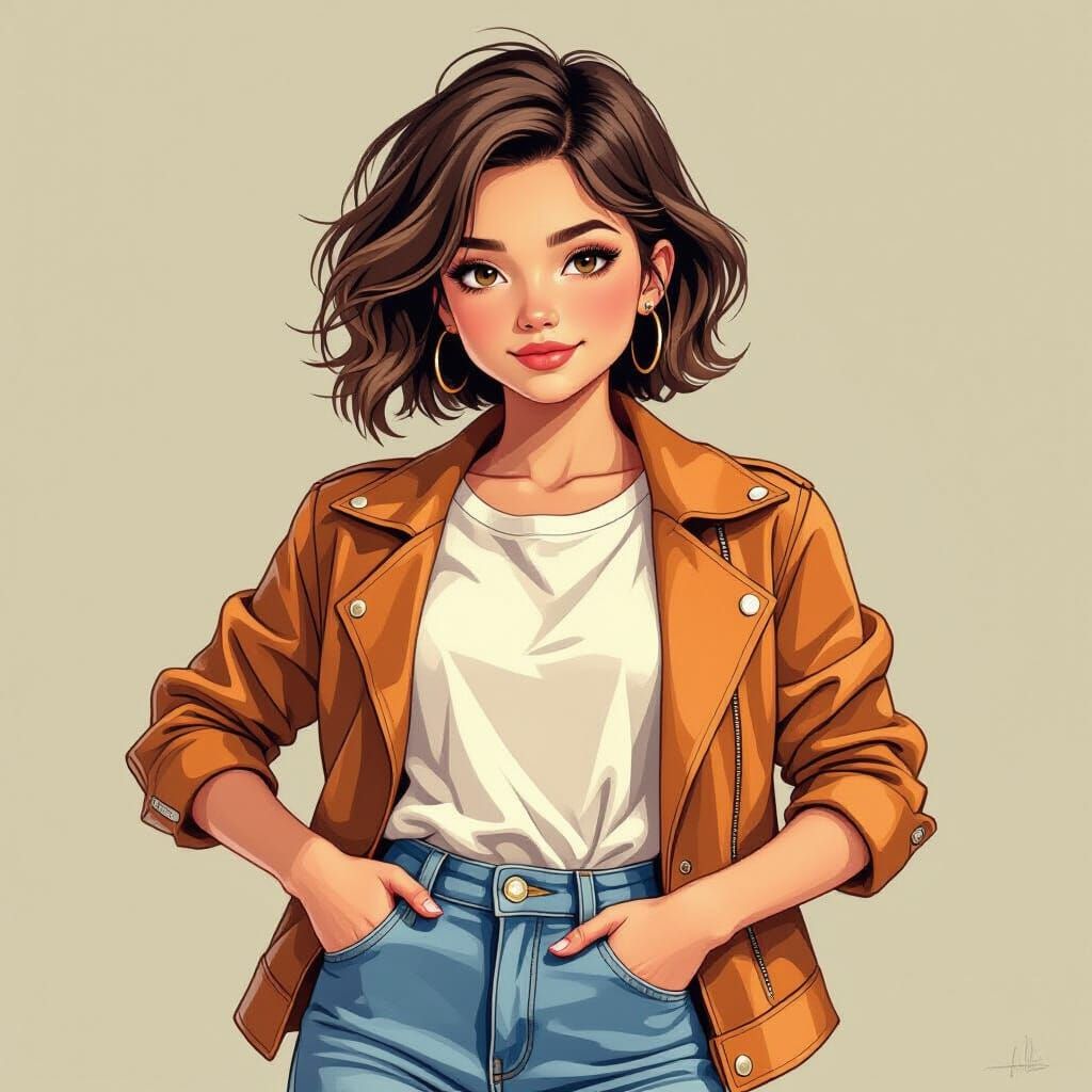 Confident Young Girl Posing with Vibrant Colors