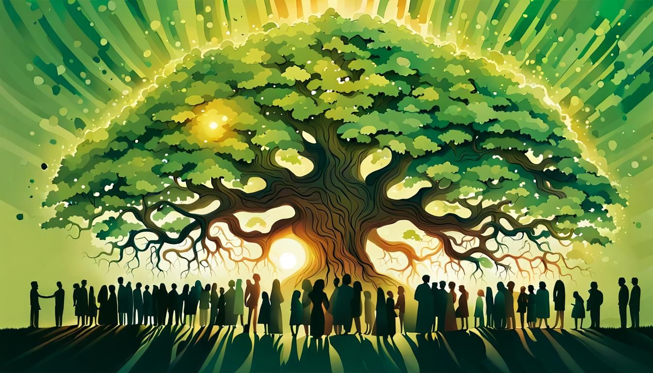 Unity Tree in Vibrant Digital Art