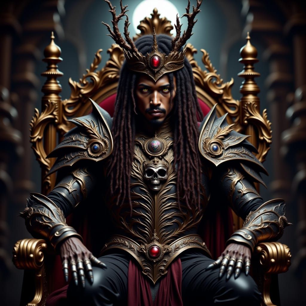 Gothic King with Dragon Crown in Castle Lounge