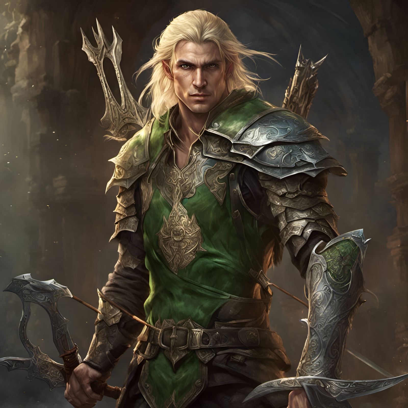 High Elf Fighter Concept Art in 8k Resolution