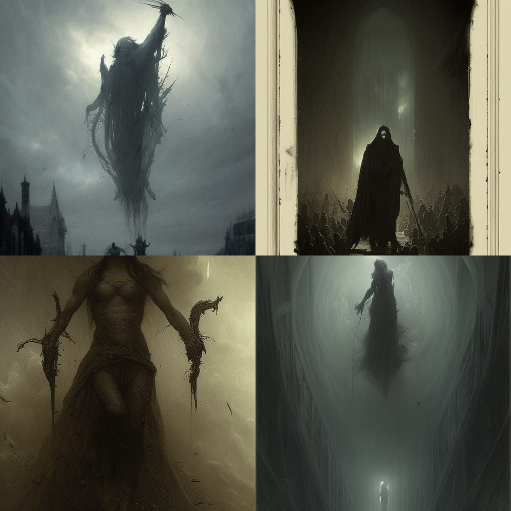 Nightmare Horror in Doré and Rutkowski Style