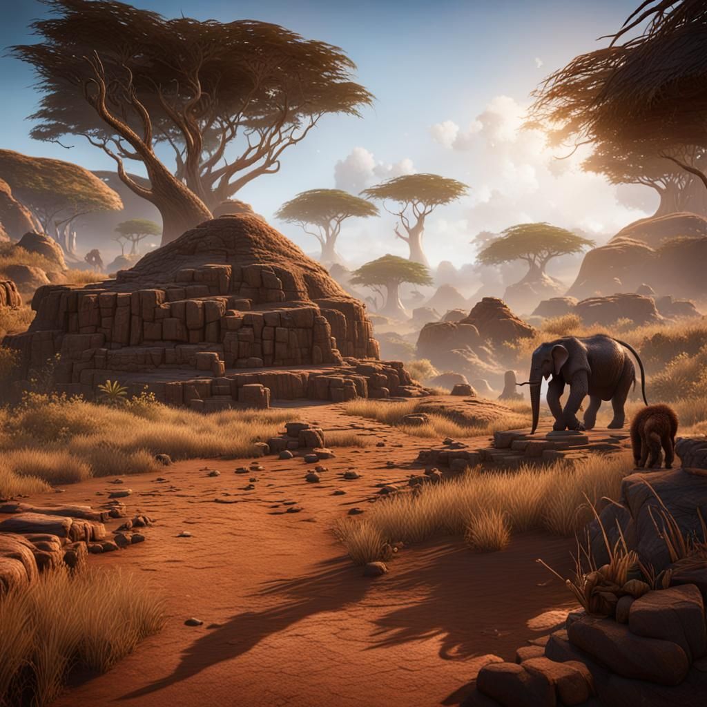 Epic African Landscape in 3D Game Style