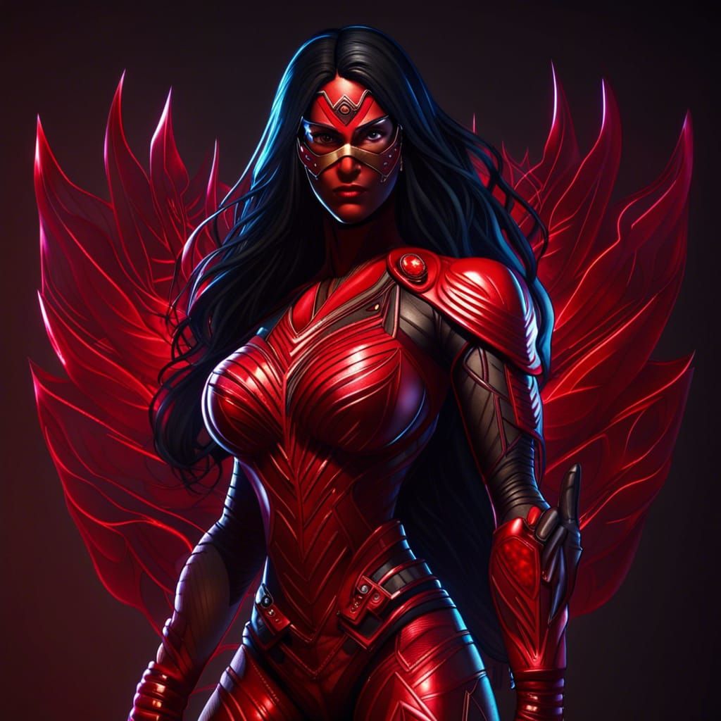 Indian Superheroine in Burning City: 8K Resolution