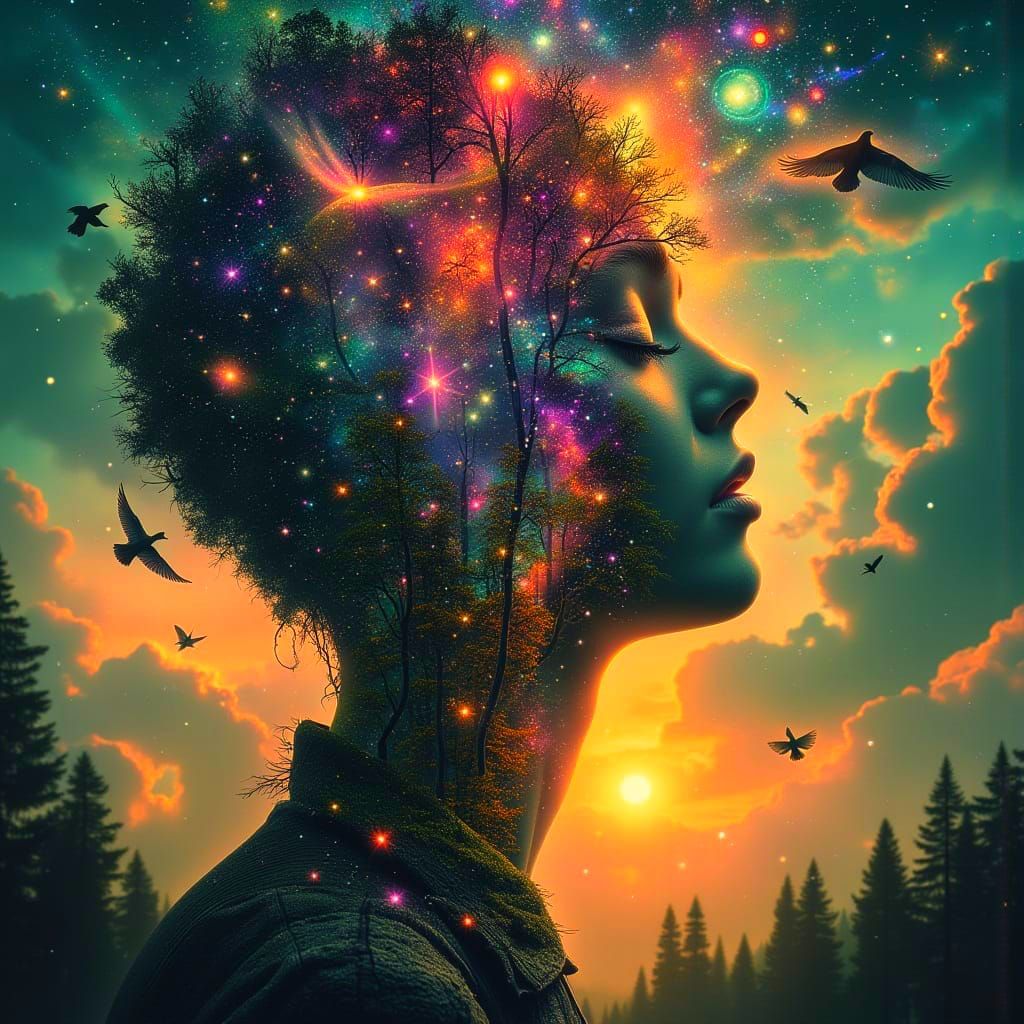 Cosmic Dreamer in Serene Harmony