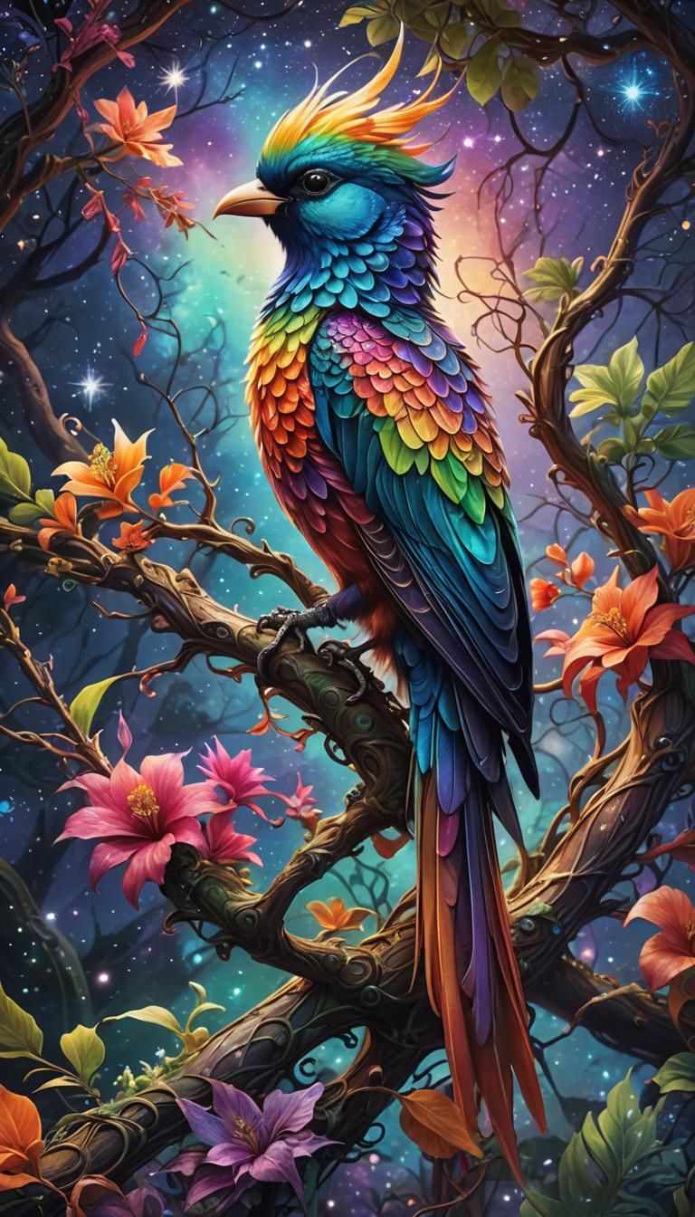 Exotic Bird in Surreal Dreamlike Fantasy World