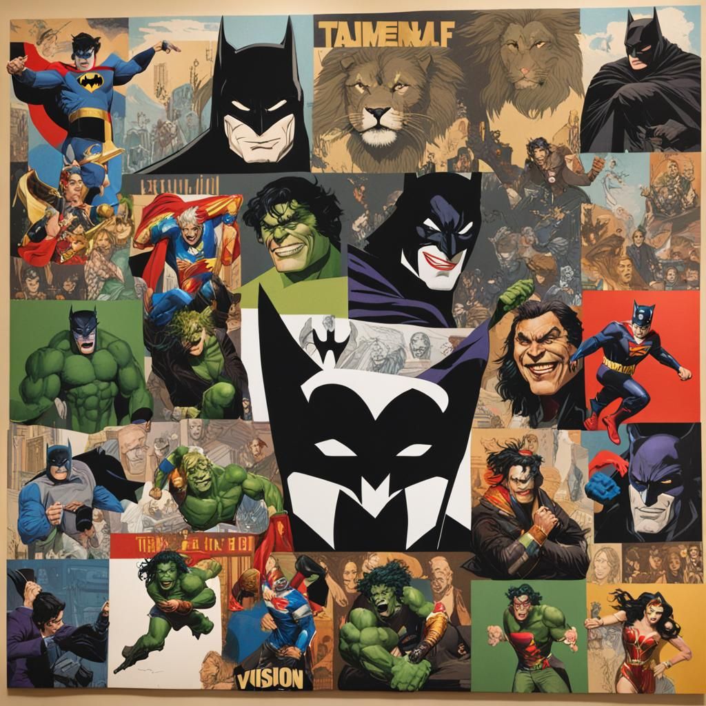 Vision Board Collage in Vintage Illustration Style