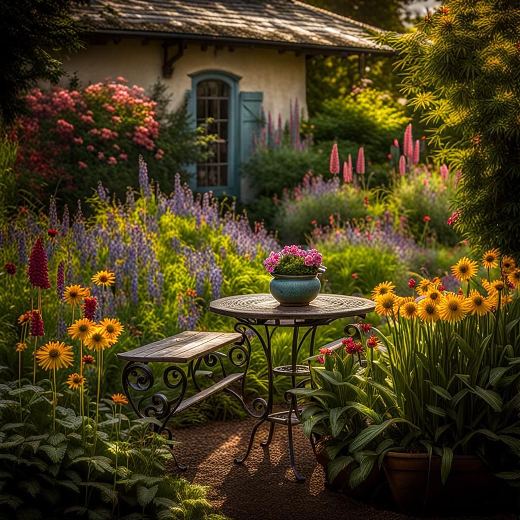 Hyperrealistic Garden Scene in Award-Winning Photography Sty...