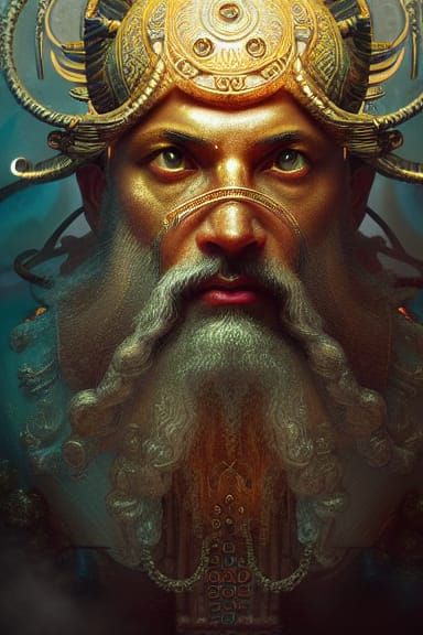 Elaborate Zeus Portrait in Fantasy Art Style