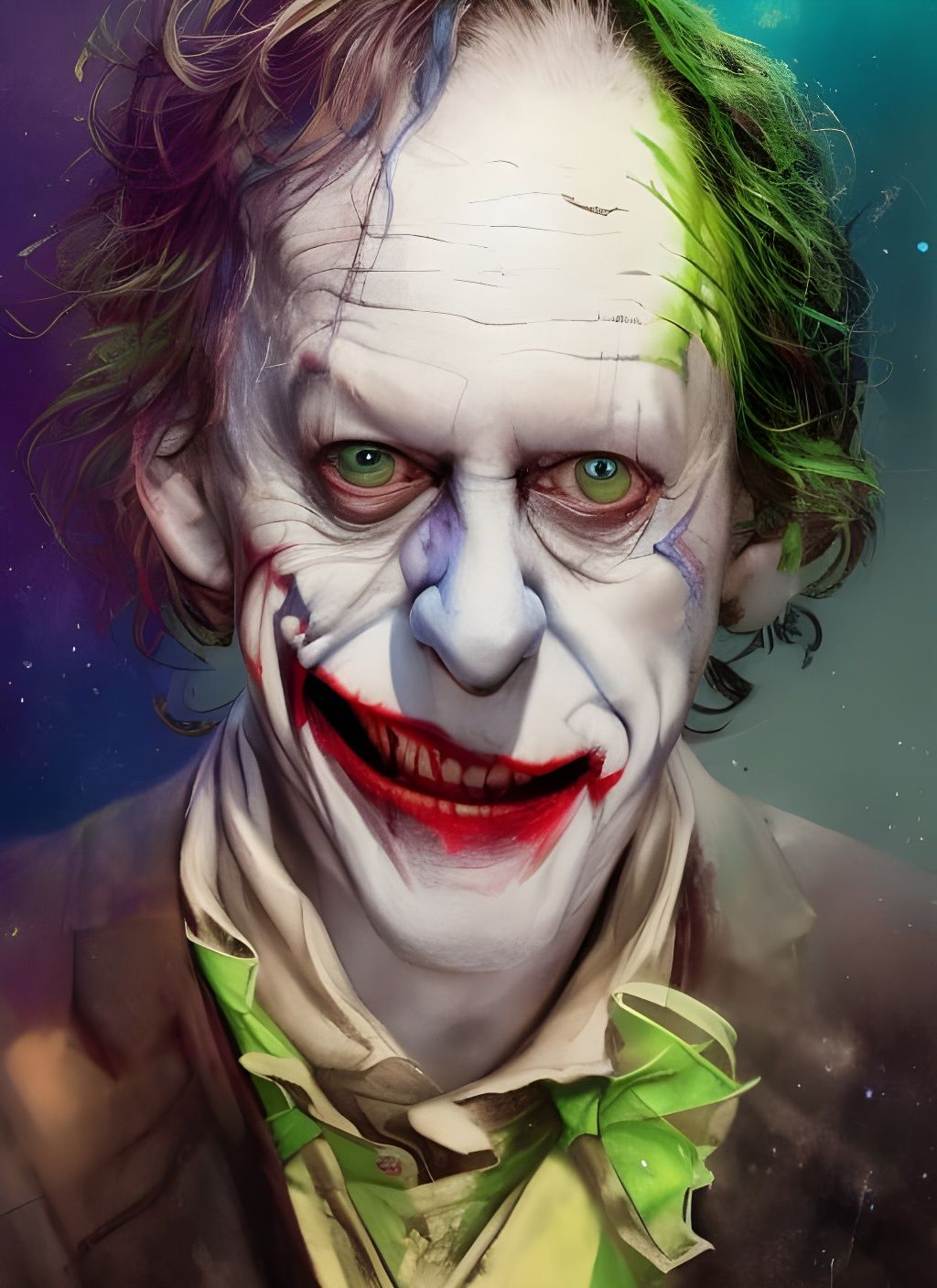 Crayon Caricature of a Grinning Character