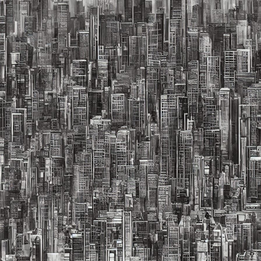 Futuristic Metropolis Cityscape in Fritz Lang Style