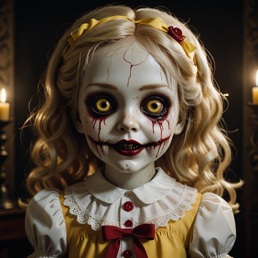 Creepy Doll in Vintage Gothic Lolita Style