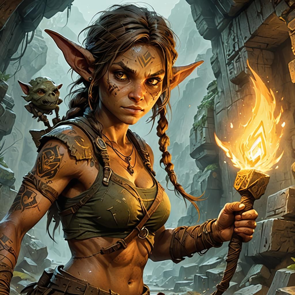 Goblin Tomb Raider Escape: Fantasy Digital Painting