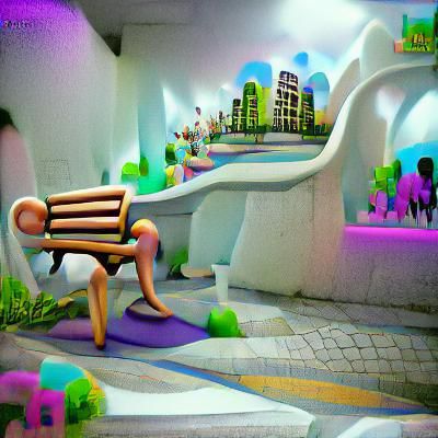 Fantasy Metro City Sedentary Lifestyle: Surreal 3D Concept A...