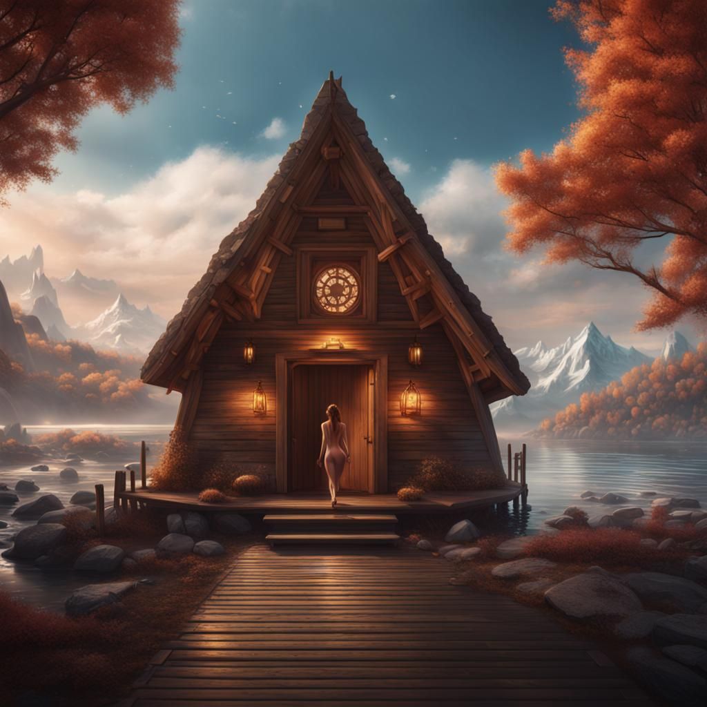 Detailed Matte Painting of Women in Sauna