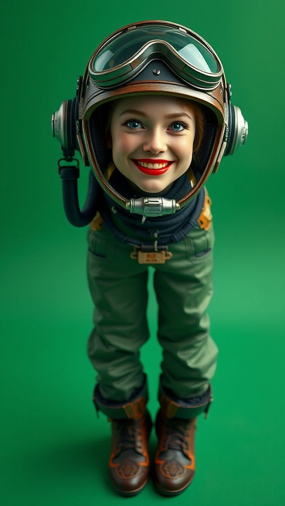 Steampunk Pilot in Futuristic Spacesuit