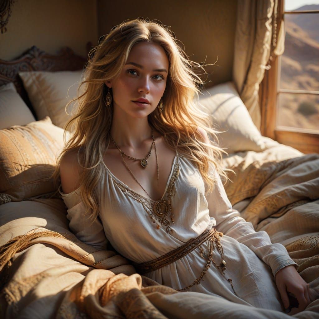 Luxurious Western Beauty in Warm Desert Light