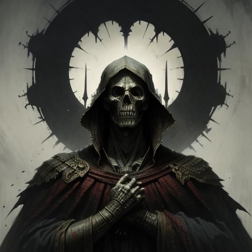 Horror Skull Illustration in Doré Style