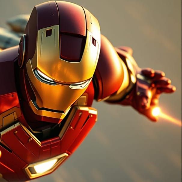 Iron Man in Action: Cinematic Film Still