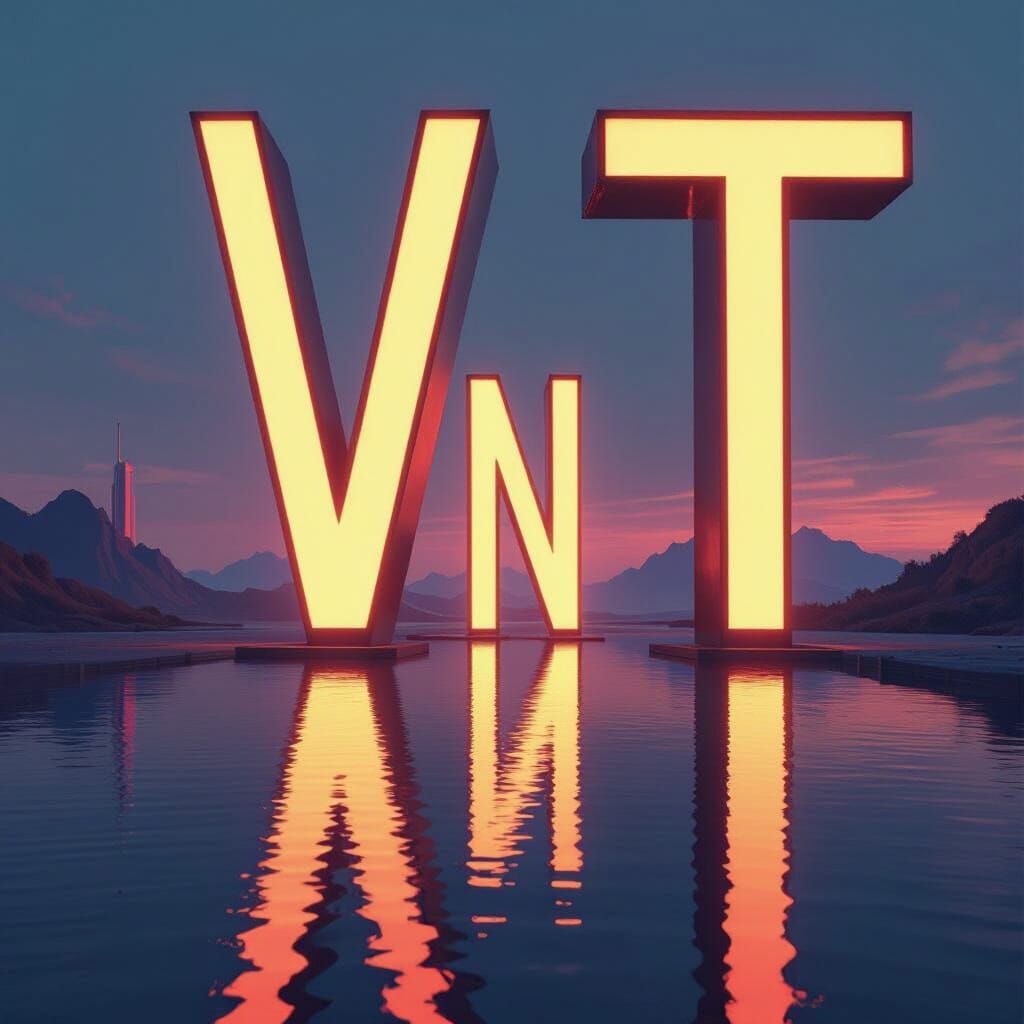 Majestic Letters Reflected in Tranquil Water